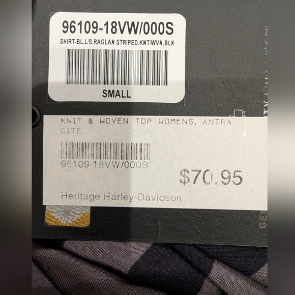 Harley-Davidson Raglan Striped Shirt relaxed fit. Limited Ed women's Sz Small - Picture 11 of 13